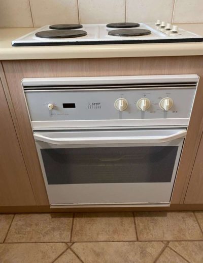 Before - the old underbench oven & solid hotplates to ceramic cooktop - in Modbury