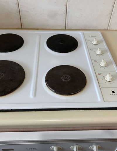 Before - the old underbench oven & solid hotplates to ceramic cooktop - in a Modbury home