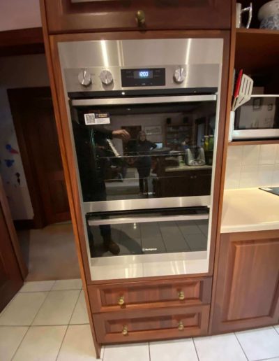 Before & after Oven installation with Stainless steel surround